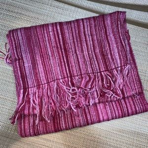 Sonia Buratti Striped Scarf Red Pink 80” Wrap